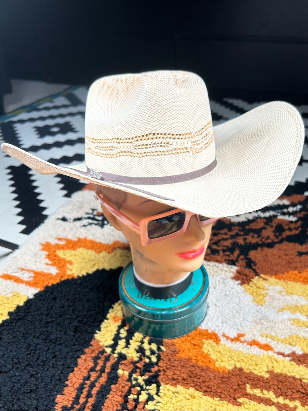 TWISTER, Bangora Straw Cattleman Crown, cowboy hat!!